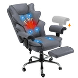 HOMREST Ergonomic Executive Office Chair with 6-Point Vibration & Heat - Reclining Managerial Chair with Adjustable Footrest and