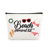 Beach Cosmetic Makeup Bag for Women Girl Wedding Favor for Coworker Friend Travel Toiletry Organiser Pouch Holiday Vacation Gift