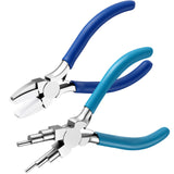 Mudder 2 Pieces Jewelry Making Tool Bail Making Pliers 6 in 1 Jewelry Wire Bending Pliers for Beading Looping Shaping Wire DIY C