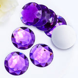 Briskbloom 40MM Large Flatback Rhinestones, 8PCS Dark Purple Round Acrylic Big Flatback Gems for Craft Cosplay Costume Jewelry M