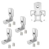 Akso Aoyupe Concealed L-Shaped Strap with Tightening Screws, 4040 Aluminum Profile Assembly Connector Silver Style, 4pcs
