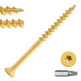 BNUOK Deck Screws 3-1/2 inch, Wood Screws #10 x 3-1/2, (273pcs) 5lb, Rust Resistant Epoxy Coated,Torx Drive Head Outdoor Decking