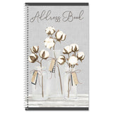 Current Farmhouse Bolls Address Book - 94 Pages; Small 5 x 8-1/2 Size for Purse or Office, Spiral Bound Soft Cover Organizer for