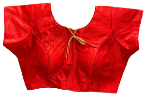 Vihu Fashion Women's Phantom Silk Short Sleeves Readymade Saree Blouse