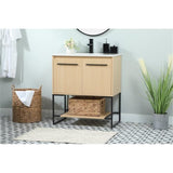 Elegant Decor Sloane 30 Mdf And Steel Single Bathroom Vanity In Maple