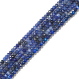 BEADIA Natural Blue Sodalite Beads 4x2mm 120pcs Faceted Rondelle Loose Semi Gemstone Beads for Jewelry Making Design