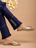Shoetopia Stylish Embellished Golden Flats For Women /Eu39,Golden,6,B0DDJLJC2P