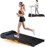Acezoe Walking Pad Treadmill with Incline, Under Desk Treadmills for Home Office, 10% Manual Incline Portable Treadmill with Rem