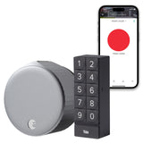 August Home Silver Wi-Fi Smart Lock and Smart Keypad, Keyless Door Lock for Front Entry Door, Great for Guests and Vacation Rent