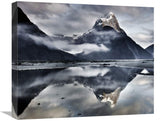 Mitre Peak Reflecting In Milford Sound In Winter At Dawn, Fiordland National Park, New Zealand-Canvas Art-22X18.26
