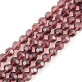 500pcs Czech 6mm Faceted Round Crystal Glass Loose Beads Spacers Bulk Burgundy Red for DIY Craft Jewelry Making CC2R611