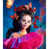 Barbie Signature Doll, 2023 Dia De Muertos Collectible Wearing Ruffled Pink Gown, Holding Tiny Ofrenda, Doll Stand
