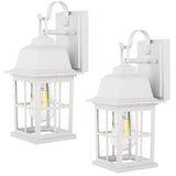 TOBUSA 2-Pack Outdoor Wall Lanterns, 100% Aluminium White Outside Light Fixtures, Waterproof &Anti-Rust Exterior Wall Lanterns F