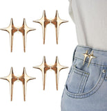 Godfly WomenS MenS Waist Adjuster Clip Accessory For Mailing Service, Adjuster Belt, Size Adjustment, Stylish2Pair(Star)(Gold