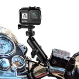 Camera Motorcycle Mount for Gopro Accessories,360 Rotation Metal Action Camera Clamp Holder with 1/4Thread for Moto Bike Bicycle