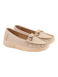 Shoetopia Buckle Detailed Casual Cream Loafers For Women & Girls /Eu37,Cream,4,B0F31758PR