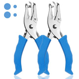 Single Hole Punch, 2 Pcs Hand Hole Puncher with Soft Grip Handle, 1/4 and 1/8 Small Hole Paper Punch for Crafts, Scrapbooks, 6 S