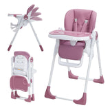 GarveeLife Baby High Chair, Adjustable Infant Highchairs with Removable Tray for Easy Cleaning, Foldable High Chairs for Babies 