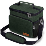 Tiblue Insulated Lunch Bag for Women/Men, Reusable Lunch Box for Office Work School Picnic Beach, Leakproof Freezable Cooler Bag with Adjustable Shoulder Strap for Kids/Adult(Medium, Retro Green)