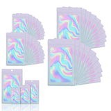 400 Pack 4 Size Bags with Clear Window,Scratch Resistant Hand Holographic Packaging Pouch,Resealable Bag for Small Bussiness Coo