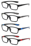 JOON-joon Reading Glasses Men 4 Pairs Ultra Light TR90 Sports Style Blue Light Blocking Readers+2.5