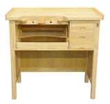 Deluxe Solid Wooden Jewelers Bench Workbench Station with Utility Storage Drawers for Jewelry Making Bench
