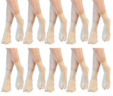 Vt Virtue Traders Women & GirlS UltraThin Transparent Nylon Ankle Length Socks With Thumb (Beige, Set Of 10 Pairs)