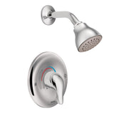 Moen Chrome Single Function EcoPerformance Shower Trim, featuring Showerhead and Shower Lever Handle for Water Temperature Adju