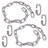 2 Stainless Steel Chains (28) Swing Chains, Heavy Duty Swing Hardware,4 Quick Connection Buckles, Indoor and Outdoor Playground 