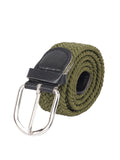 Rai Sahab Green Stretchable Braided Woven Fabric Belt For Men, Fits On Upto 40 Inch Waist Size Free Size
