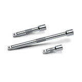 Powerbuilt 3 Piece Socket Extension Bar Set, 1/2 Inch Drive, 3inch, 5inch, and 10inch Bars, Knurled NonSlip Grip 640846