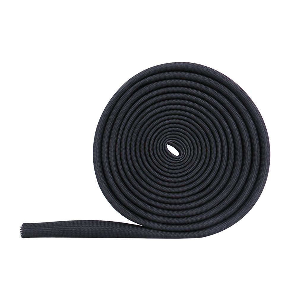 WISAUTO High Temp Black Auto Heat Sleeve Fiberglass Adjustable Heat Shield Black Color 5FT X 26MM(1'')