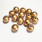 WLIANG 100 Pcs 20mm Golden Wooden Beads, Unfinished Round Bulk Spacer Wood Beads for DIY Crafts, Garlands Farmhouse Decor, Jewel