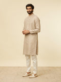 Manyavar Walnut Linen Plain Kurtas Walnut Xl