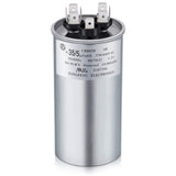 Frienda 35+5 MFD 35/5 uf 6% 370V or 440V VAC Dual Run Round Capacitor, 35 5 Start Capacitor for AC Air Conditioning Unit, Conden