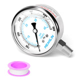 MEANLIN MEASURE 0~600Psi Liquid Filled Pressure Gauge Stainless Steel with 316 Stainless Steel Joint 1/4 NPT 2.5 FACE DIAL for W