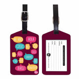 Nutcase Designer Luggage Travel Baggage Tags Set Of 2 With Name Card Inside Hello