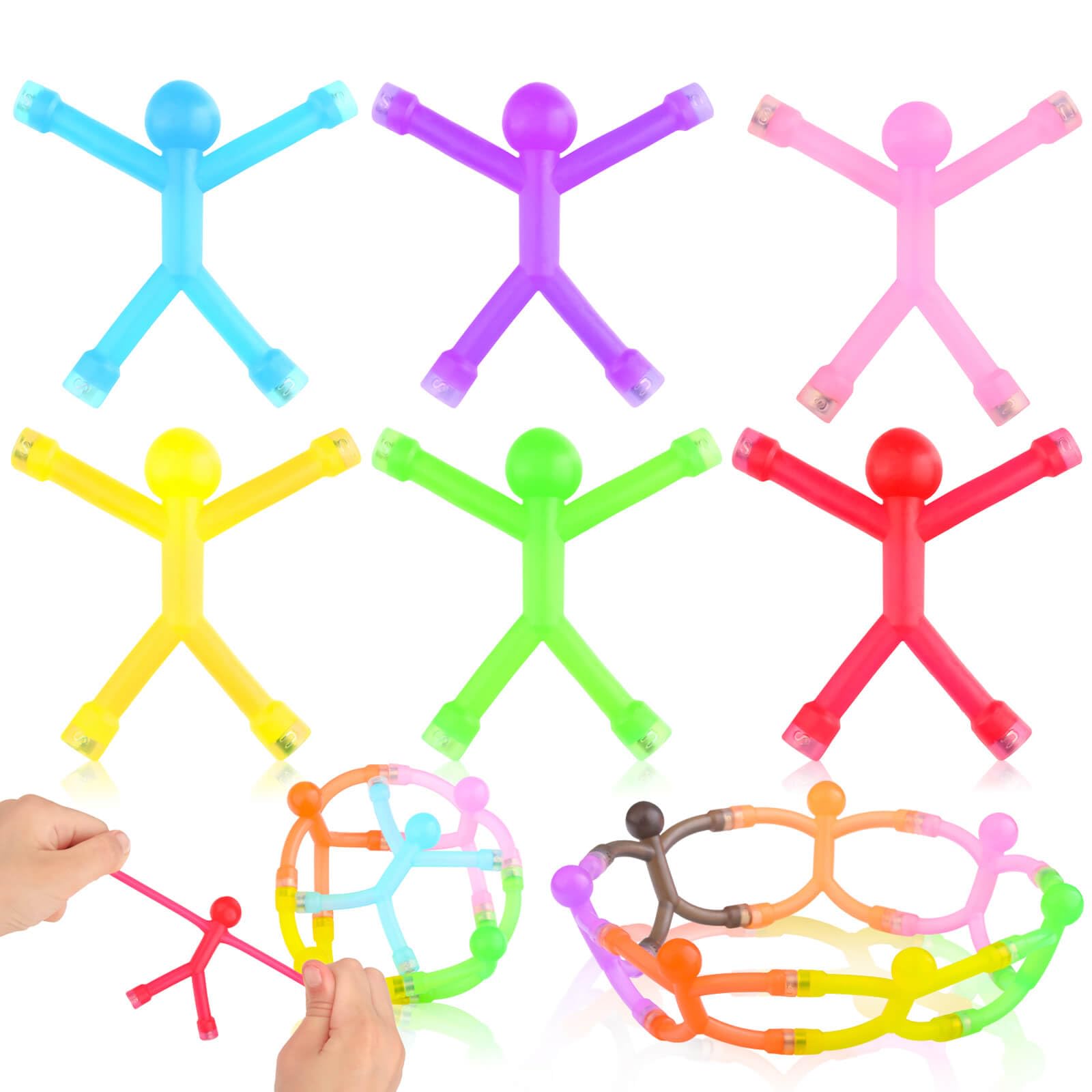 10Pcs Man Magnetic Toys, Humanoid Magnetic Novelty Fidget Toys for Kids & Adults, Rubber Magnet Men Toy Magnets Kids Travel Toys