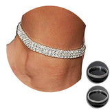 Kucheed 2PCS Twinkle Diamond Anklet Elastic Bling Shining Foot Jewelry Rhinestones Bridal SummerAnkle Bracelet Jewelry (Silver)