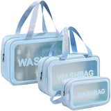 Wash Bag Pouch For Travel Kit Toiletry Bag Cosmetic Bag Make Up Box For Brushes Accessories With Handle Large Capacity Transluce