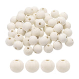 HARFINGTON 50pcs 20mm Wooden Color Wood Beads 4.5mm Large Hole Round Wooden Loose Spacer Beads for Jewelry Making Necklace Brace