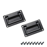 Tsnamay 2Pcs Black Recessed Pull Handle,Zinc Alloy Flush Lift Recessed Door Handle,Heavy Duty Handle for Toolbox Chest Case 3.74