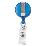 Advantus Translucent Retractable Id Card Reel With Belt Clip, 30-Inch Extension, Pack Of 12, Blue (75472)