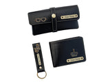 Tanvi Crafts Your Name Customized MenS Leather Wallet With Key Chain And Sunglasses Cover, Gifts, Personalized Gifts, Personali