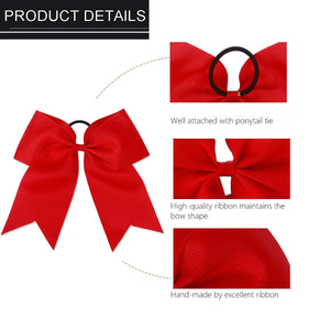 Hipcheer 20pcs 8 Large Cheer Bows for Girls, Hand-made Grosgrain Ribbon Hair Accessories for Teen Girls Softball Cheerleader S