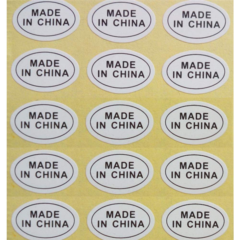 1200 Pieces (8 Sheets)13Mm X 9Mm Oval Made In China Stickers Easy Peel Pre-Separated Self Adhesive Labels Show Country Of Or