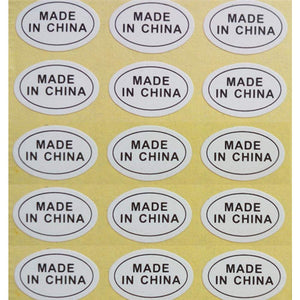1200 Pieces (8 Sheets)13Mm X 9Mm Oval Made In China Stickers Easy Peel Pre-Separated Self Adhesive Labels Show Country Of Or