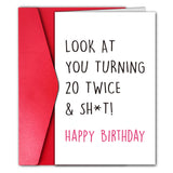 Esivelo Funny 40th Birthday Card for Friend Sister Brother, Sassy Happy 40th Birthday Gift, Forty Year Old Card Gift (Look at Yo