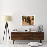 Herd Of African Elephants, Kenya-Paper Art-34,,X26,,