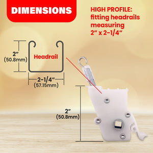 Amazing Drapery Hardware 2 PcS Wand Tilt control Horizontal Blind Parts Wand Tilter Large, High Profile
